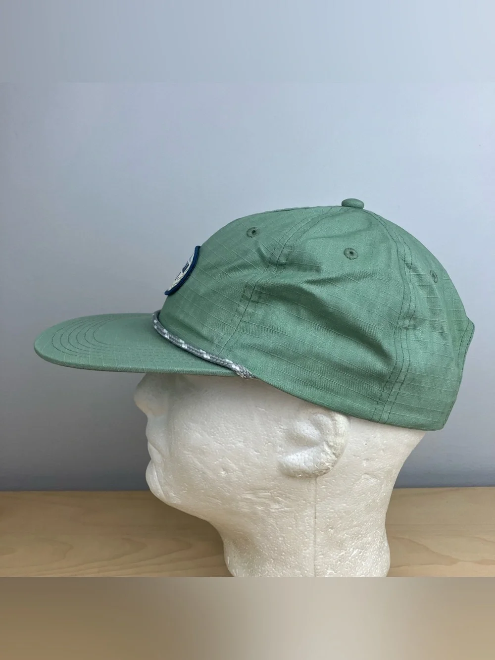 American Eagle Snapback Rope Hat Sage Green Est. 1977 Patch Logo Cap